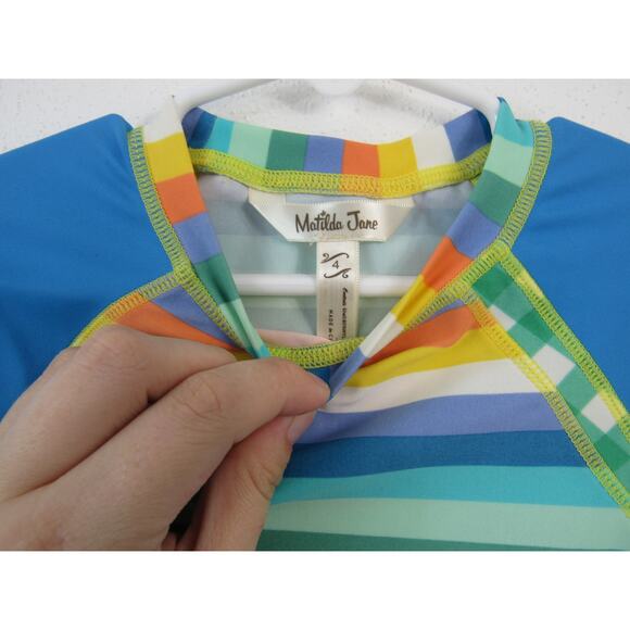 Matilda Jane Long Sleeve Undercover Rashguard Sz 4 Lets Go Together Striped - Picture 3 of 5